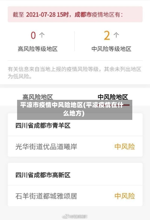 平凉市疫情中风险地区(平凉疫情在什么地方)-第2张图片