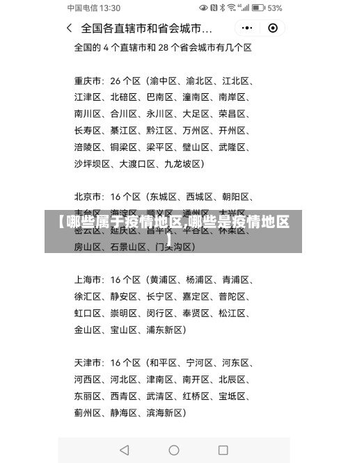 【哪些属于疫情地区,哪些是疫情地区】-第1张图片