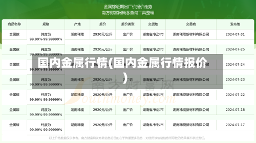国内金属行情(国内金属行情报价)-第2张图片