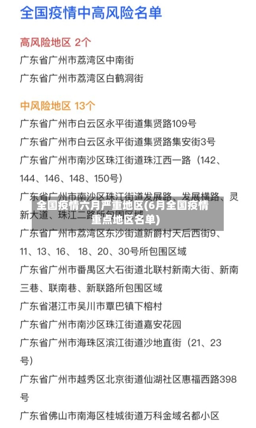 全国疫情六月严重地区(6月全国疫情重点地区名单)-第2张图片