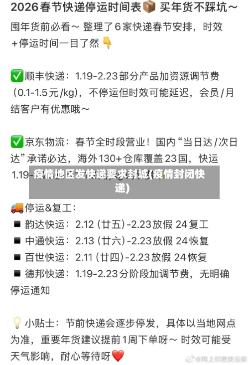 疫情地区发快递要求封城(疫情封闭快递)-第3张图片