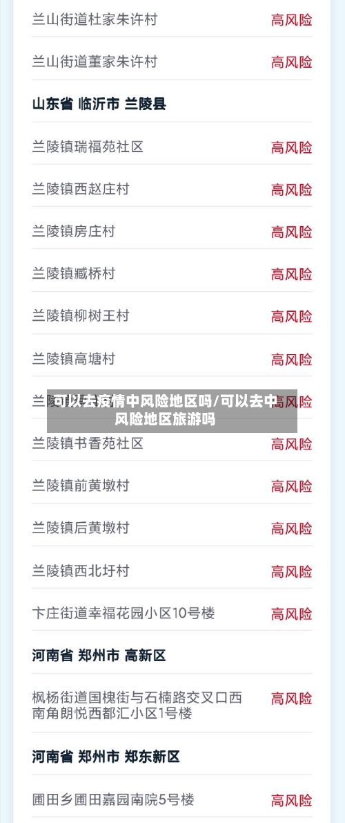可以去疫情中风险地区吗/可以去中风险地区旅游吗-第2张图片