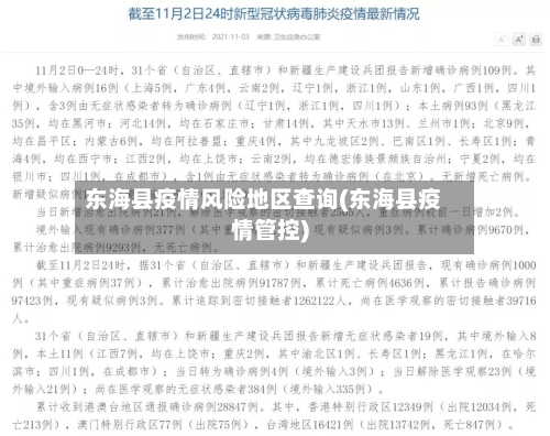 东海县疫情风险地区查询(东海县疫情管控)-第3张图片