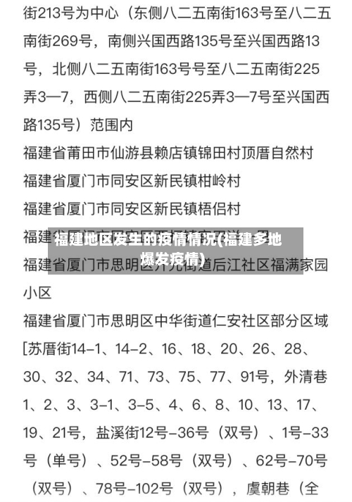 福建地区发生的疫情情况(福建多地爆发疫情)-第1张图片