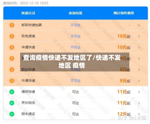 查询疫情快递不发地区了/快递不发地区 疫情-第2张图片