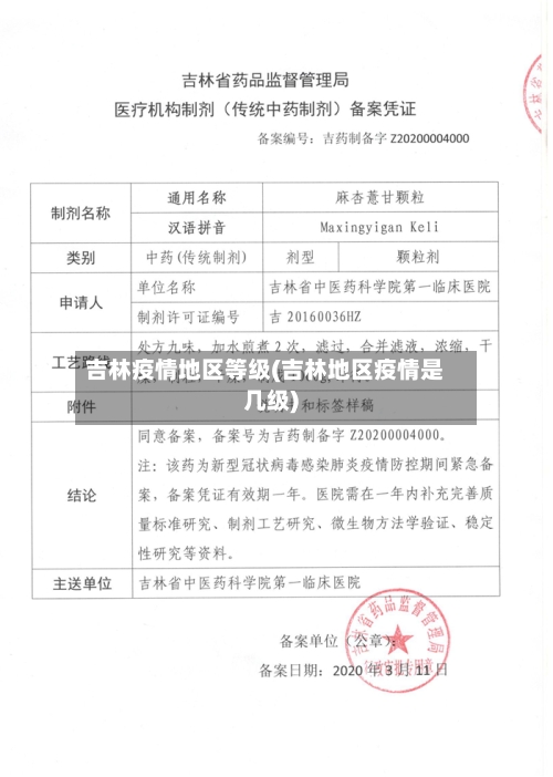 吉林疫情地区等级(吉林地区疫情是几级)-第1张图片