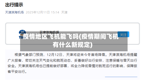 疫情地区飞机能飞吗(疫情期间飞机有什么新规定)-第2张图片